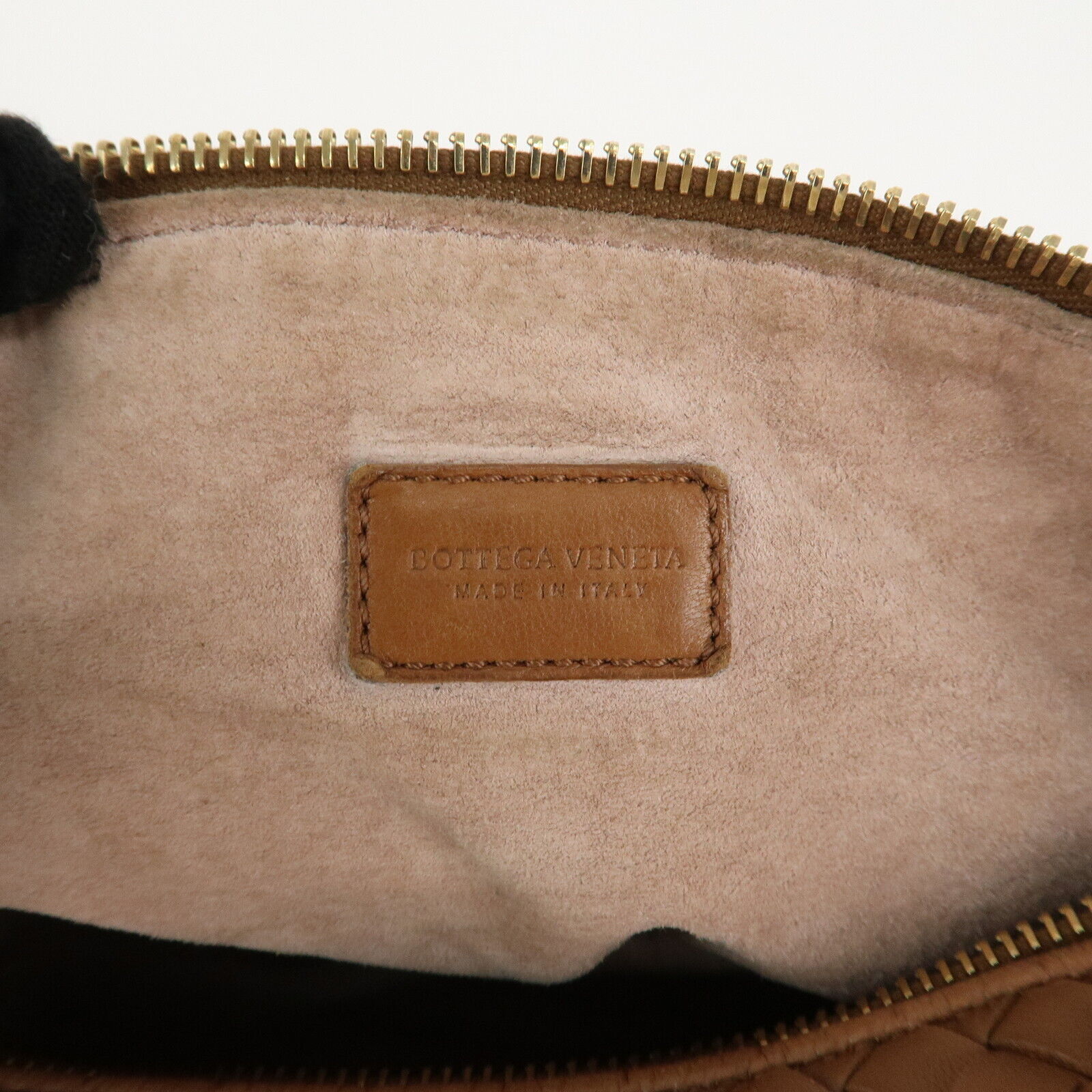 Bottega Veneta Intrecciato Leather Gold Hand Bag