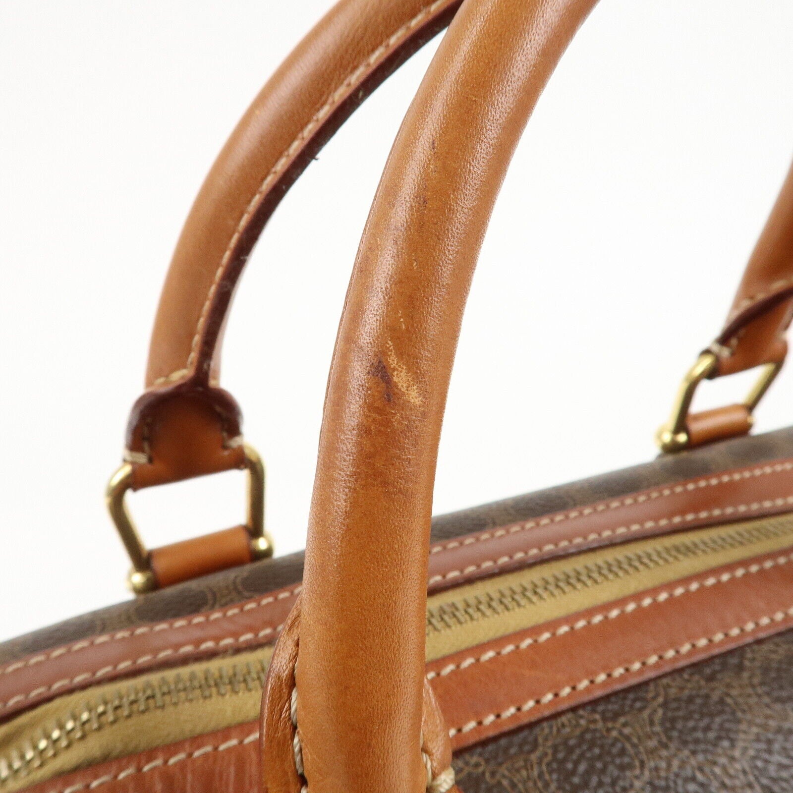 Celine Macadam PVC Leather Boston Bag - Brown