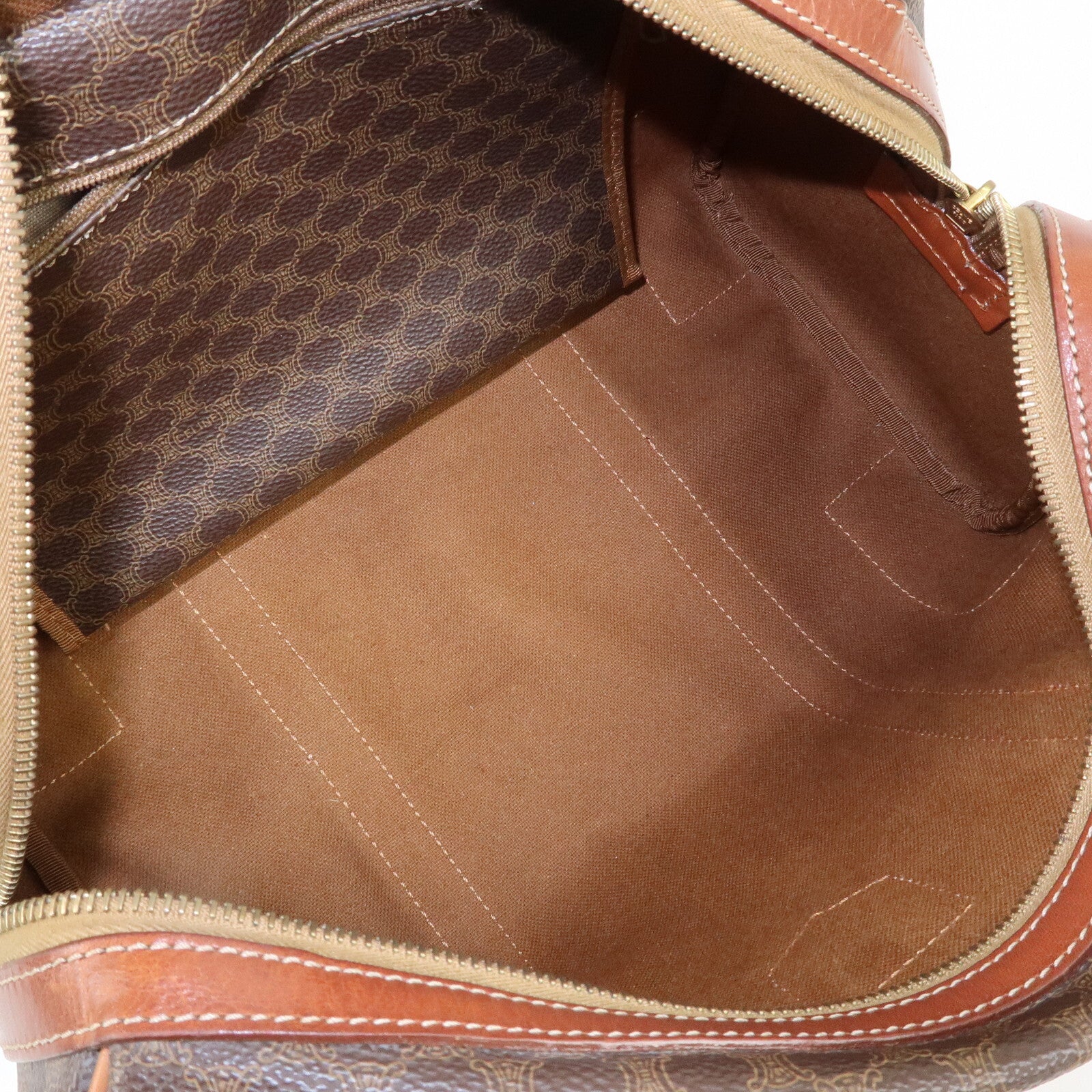 Celine Macadam PVC Leather Boston Bag - Brown