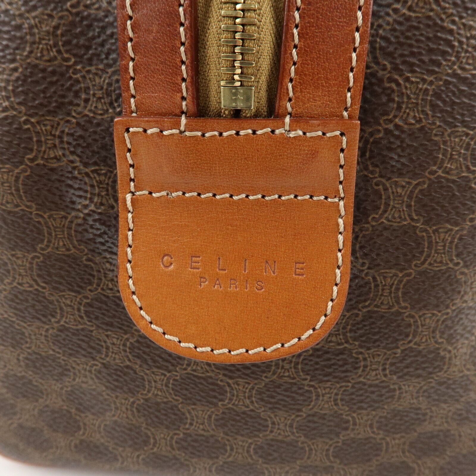 Celine Macadam PVC Leather Boston Bag - Brown