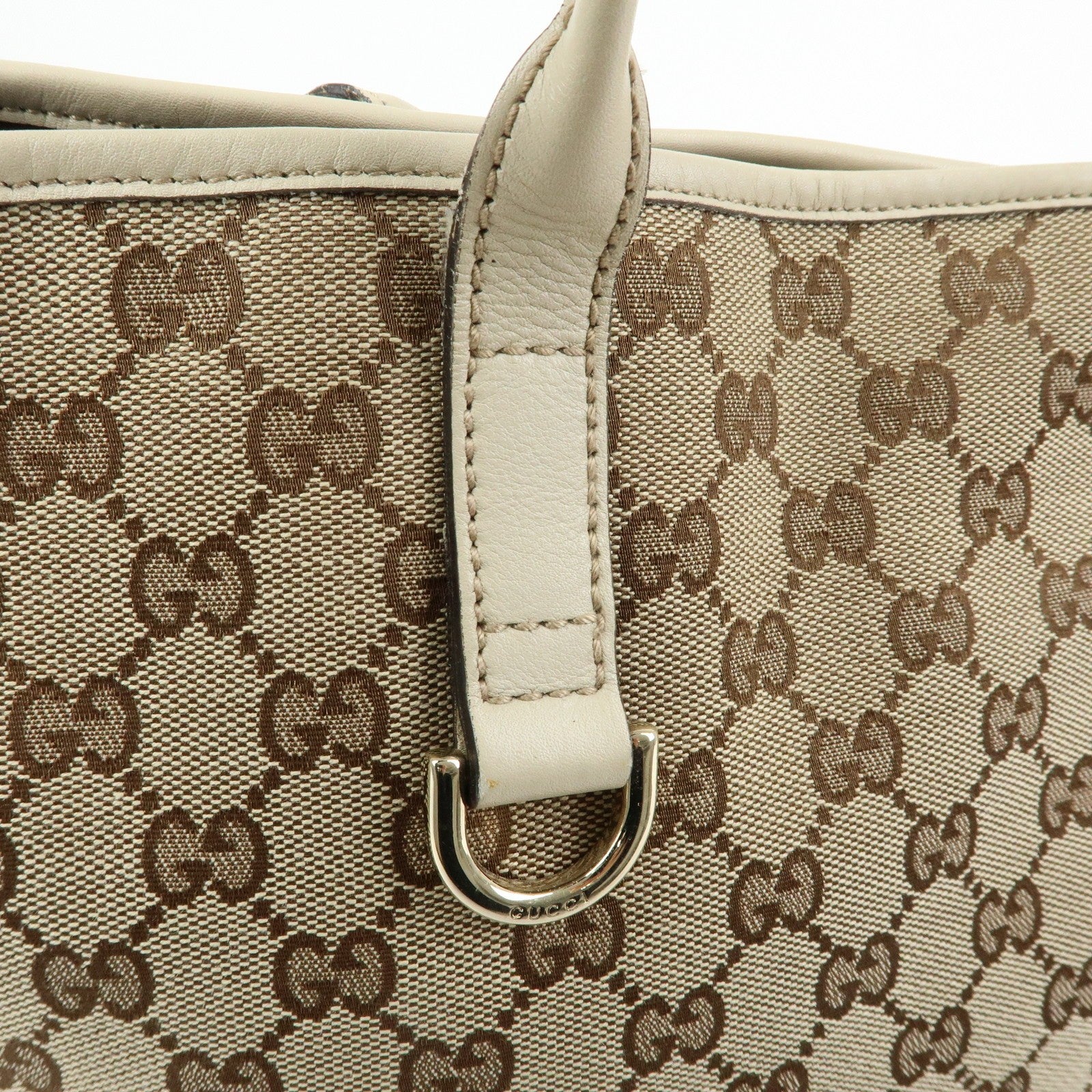 Gucci Interlocking G Tote Bag - Beige, Canvas and Leather