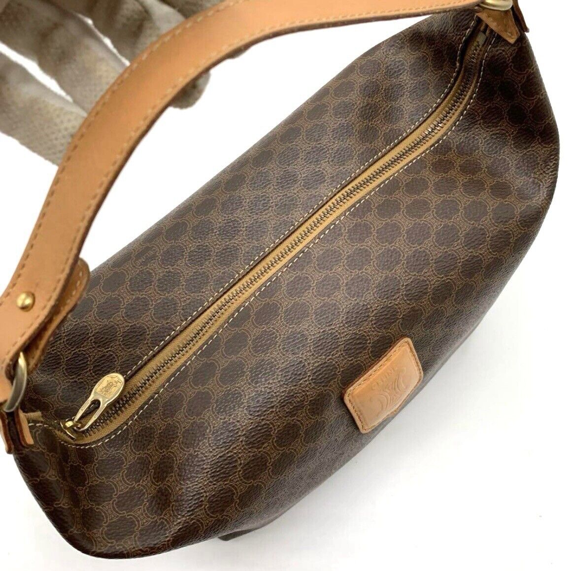 CELINE Macadam Accessory Pouch Triomphe Handbag PVC Leather