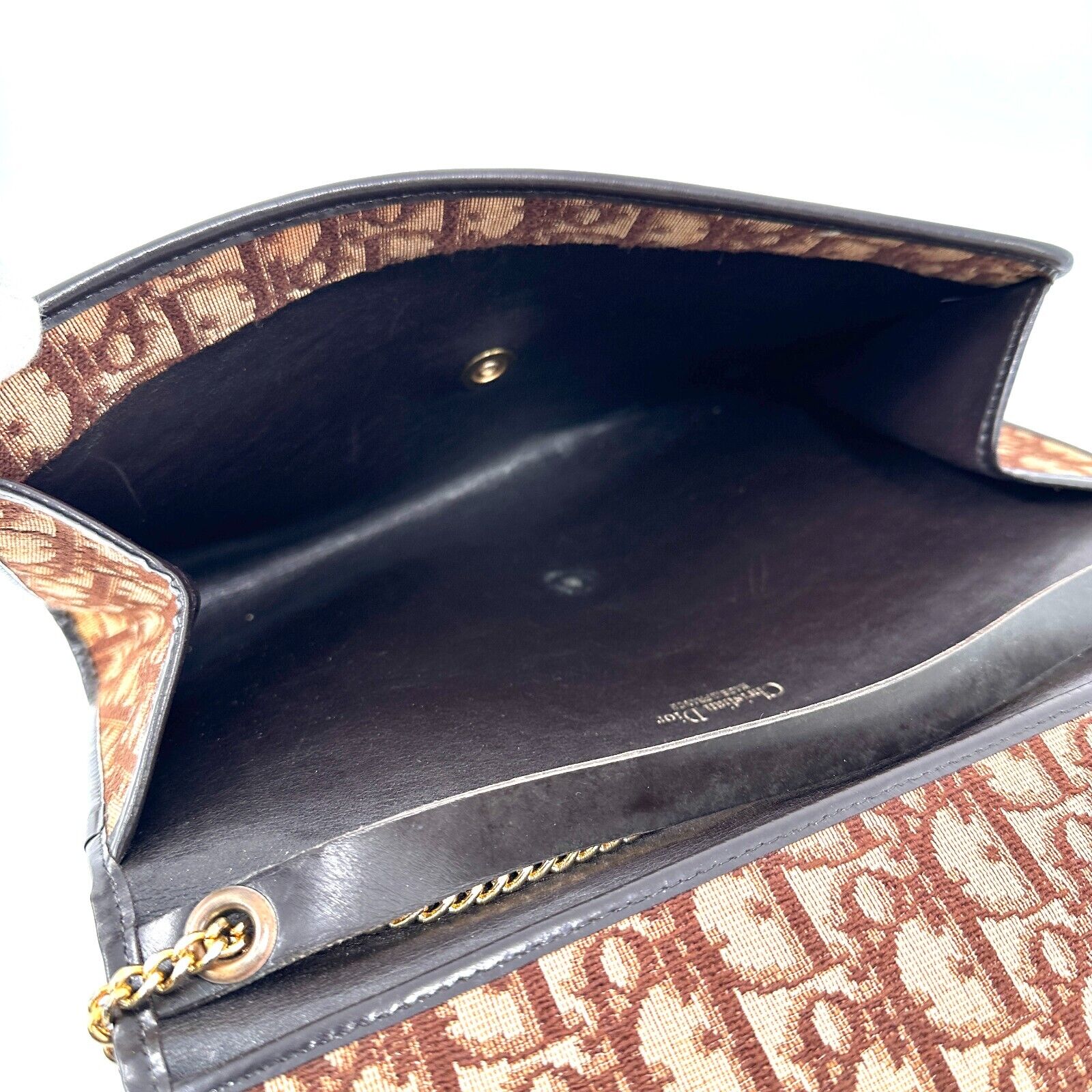 Christian Dior Trotter Canvas Leather Chain Shoulder Bag