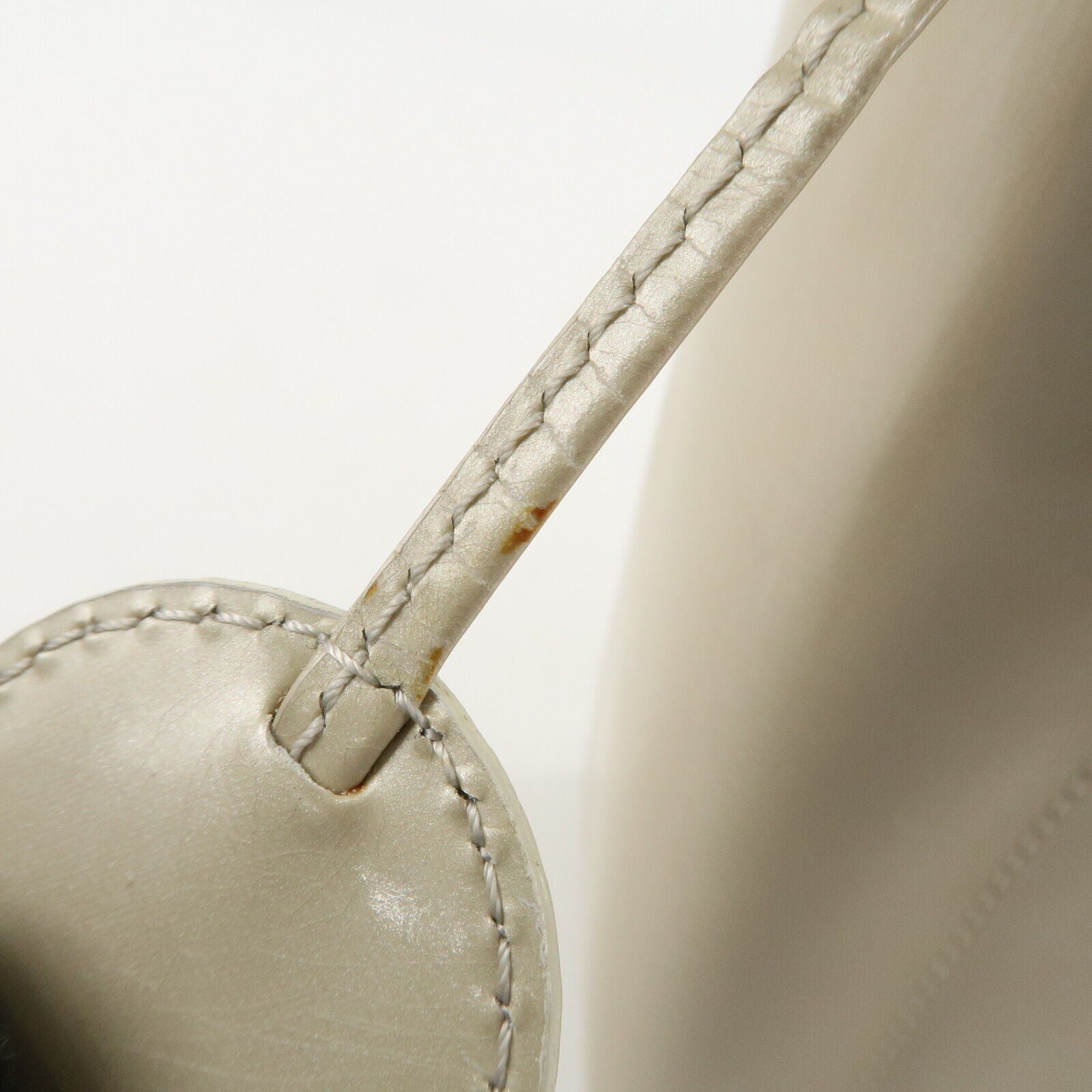 Christian Dior Maris Pearl Patent Leather Tote Bag Beige