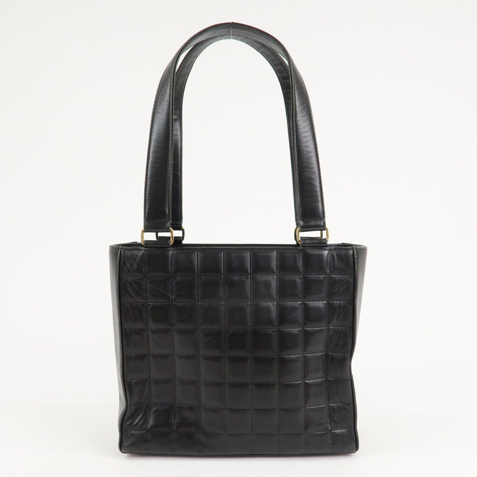 Chanel Mark Chocolate Bar Lamb Skin Black Shoulder Bag