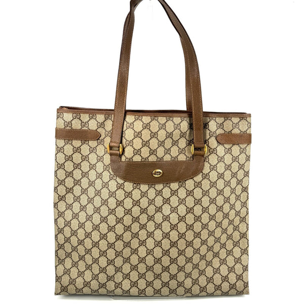 Gucci Vintage Shoulder Tote Bag - Brown PVC