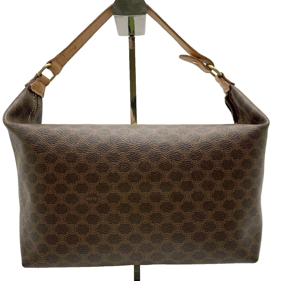 CELINE Macadam Accessory Pouch Triomphe Handbag PVC Leather