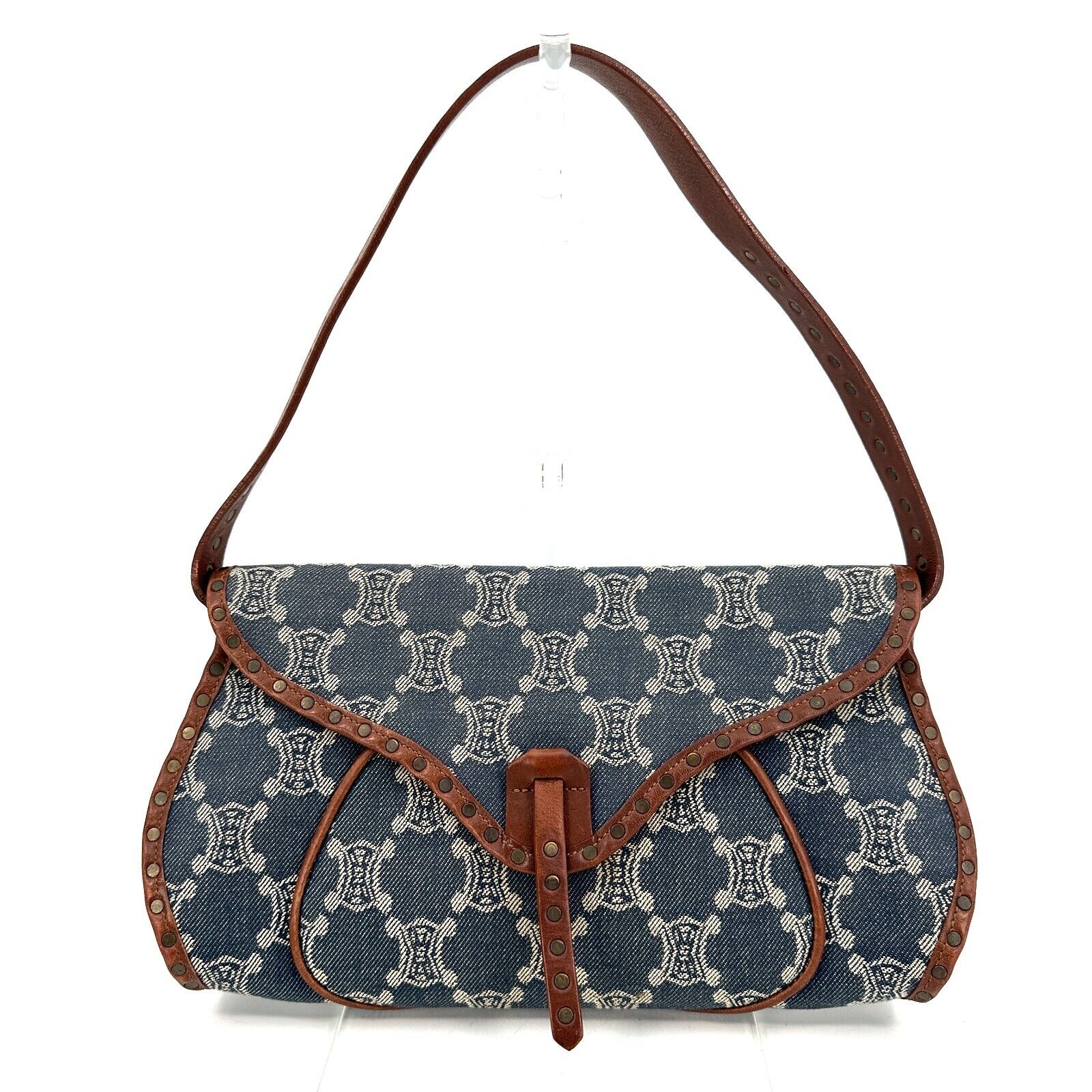CELINE Shoulder Bag Denim Paris Macadam
