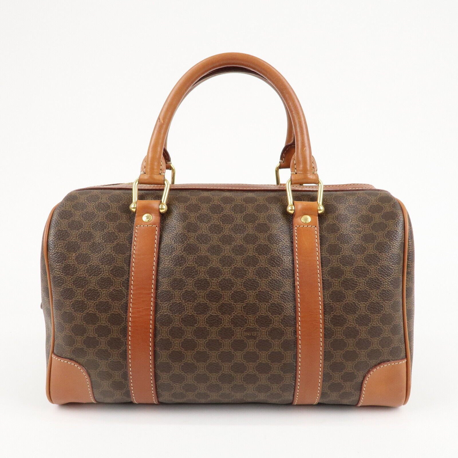 Celine Macadam PVC Leather Boston Bag - Brown