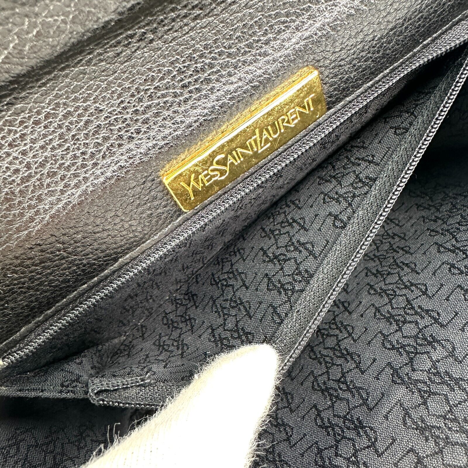 Saint Laurent YSL Clutch Bag Black Leather