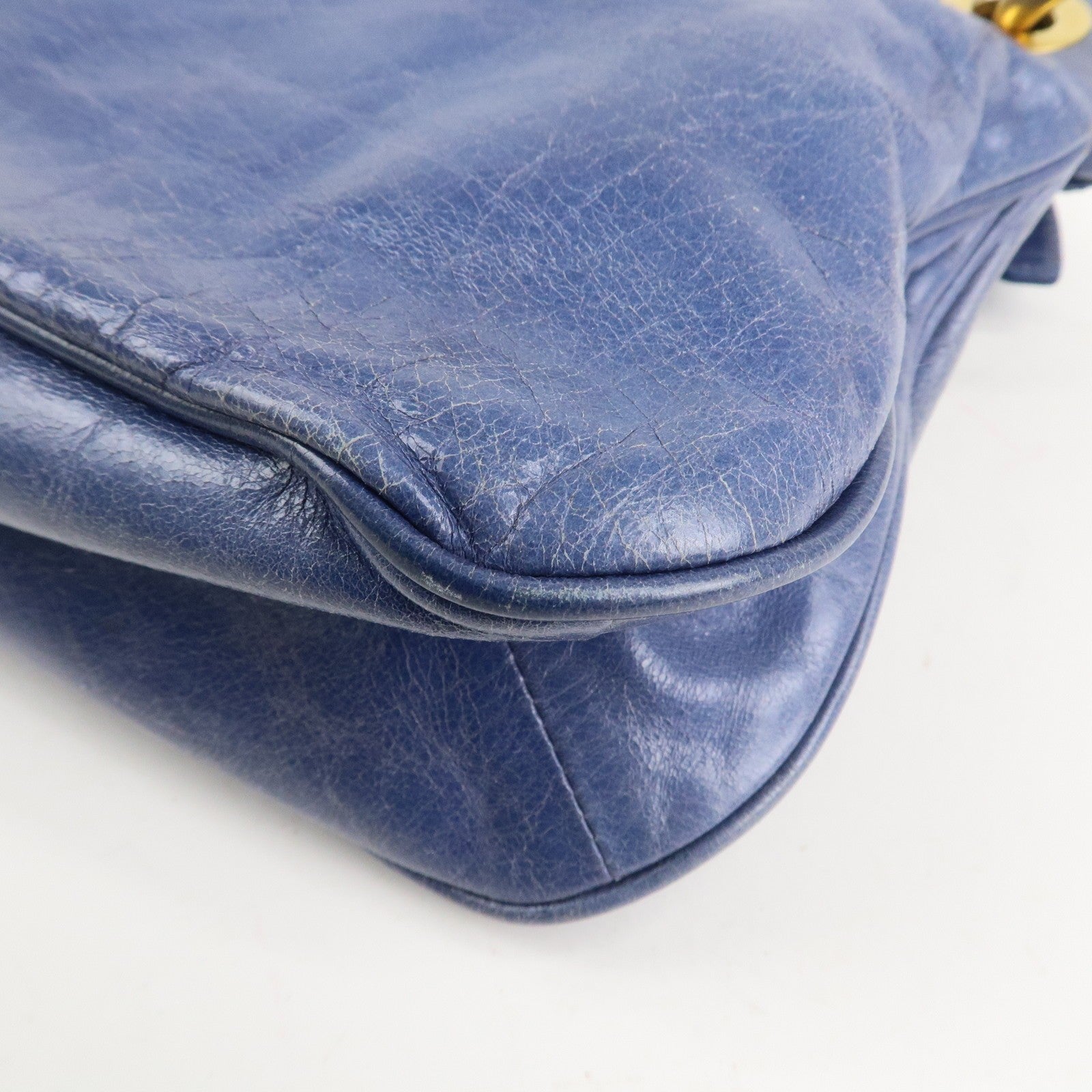 Prada Light Blue Leather Hand Bag