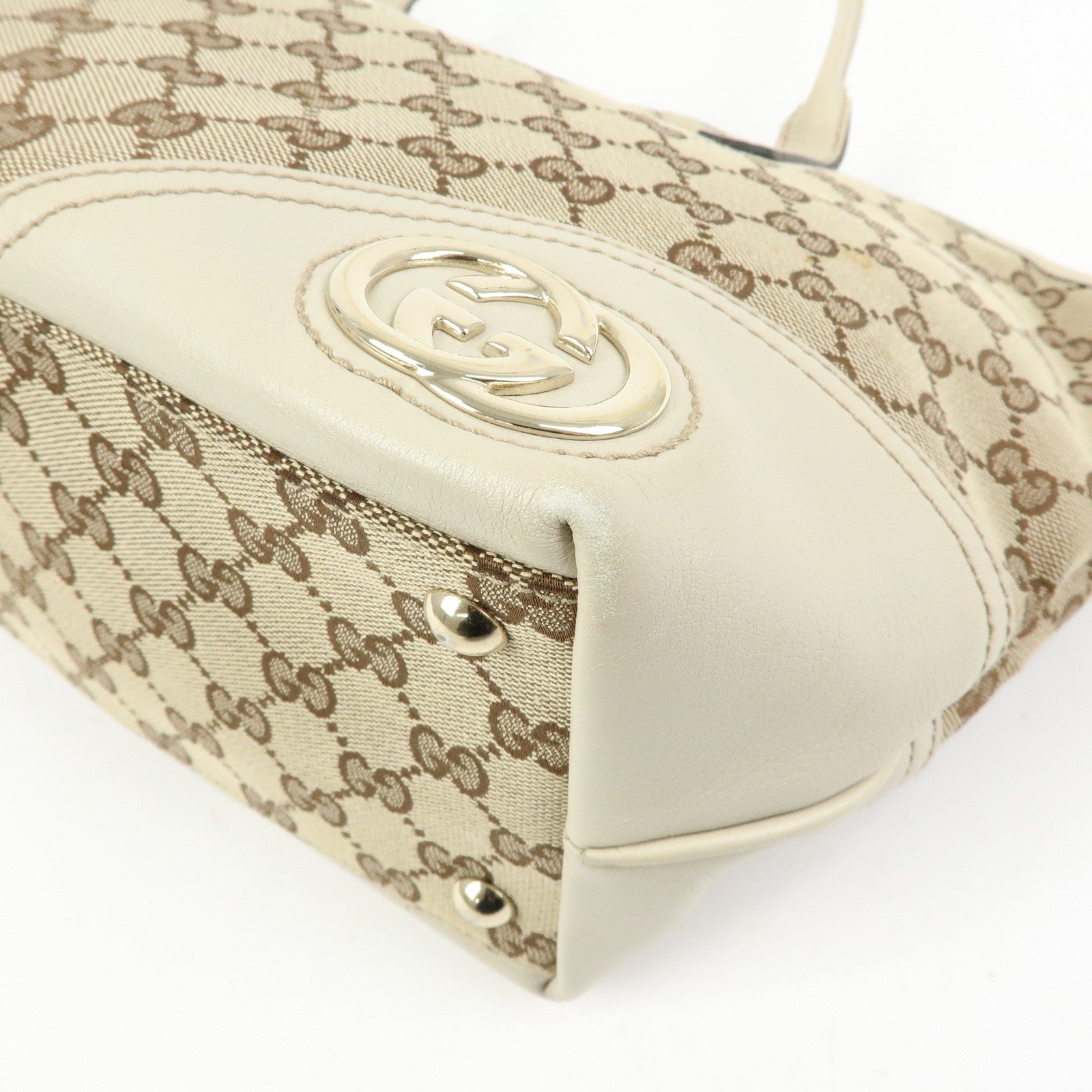 Gucci Interlocking G Tote Bag - Beige, Canvas and Leather