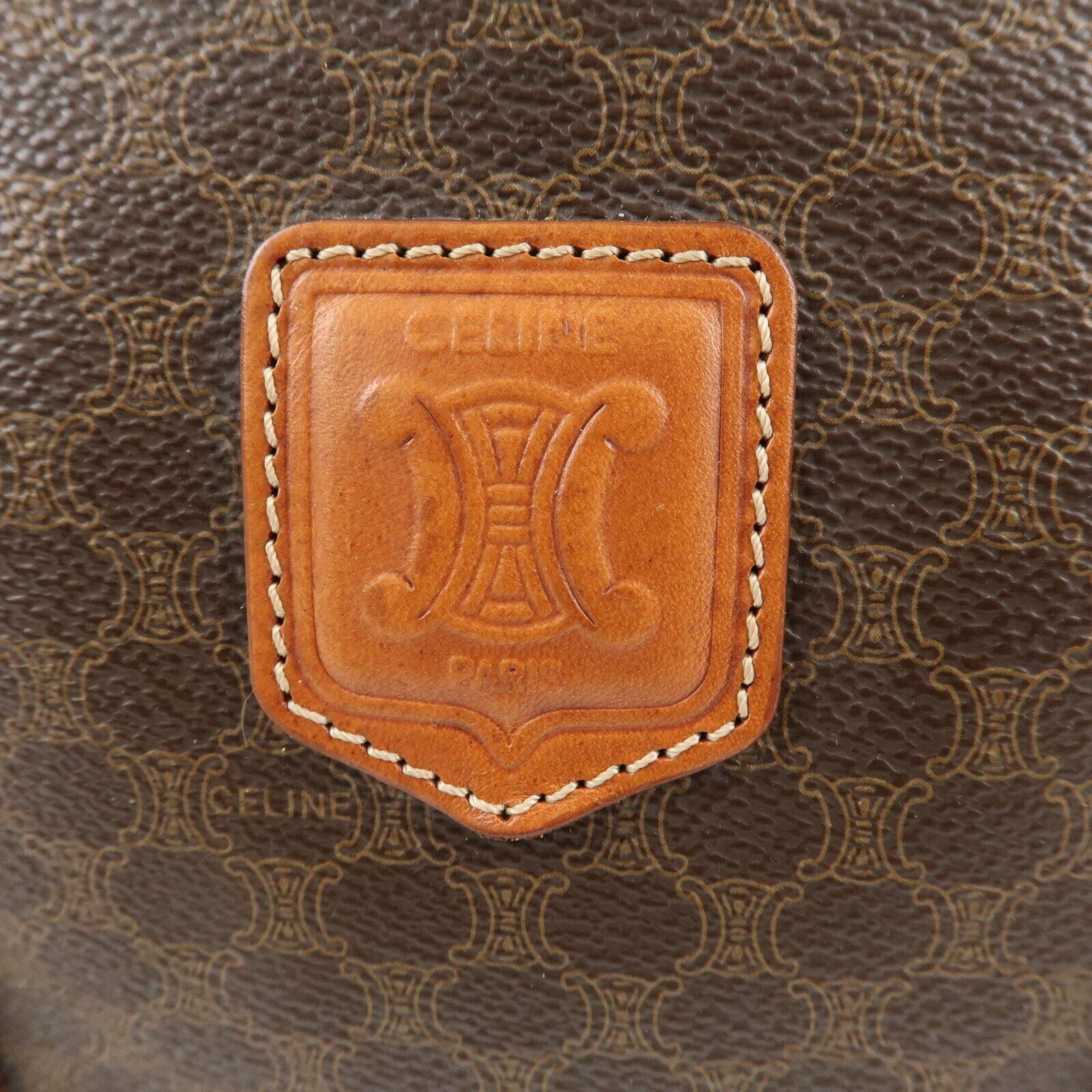Celine Macadam PVC Leather Boston Bag - Brown