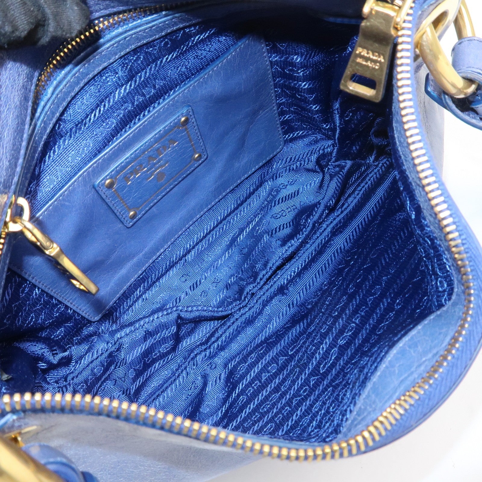 Prada Light Blue Leather Hand Bag