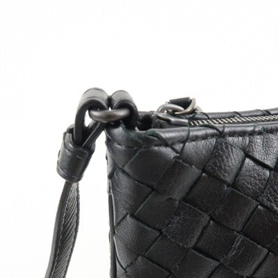 Bottega Veneta Intrecciato Leather Shoulder Black Bag